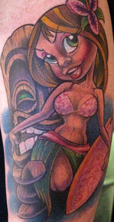 Tattoos - Jime Litwalk - Surfing Girl